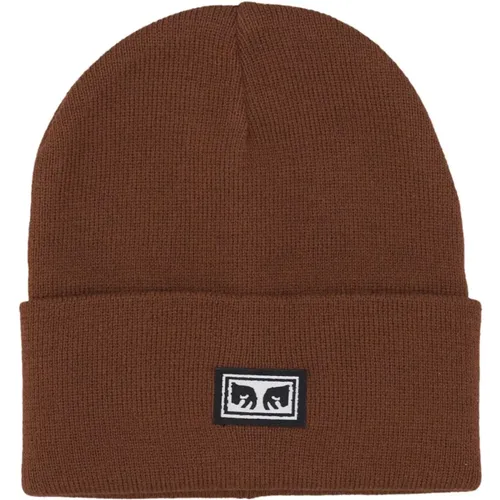 Beanies, male, , Size: ONE SIZE Icon Eyes Sepia Beanie Hat - Obey - Modalova