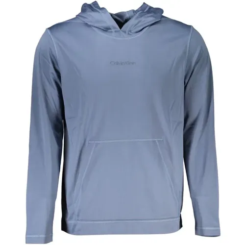 Blaues Kapuzen-Sweatshirt - Sportlicher Chic für Männer , Herren, Größe: 2XL - Calvin Klein - Modalova