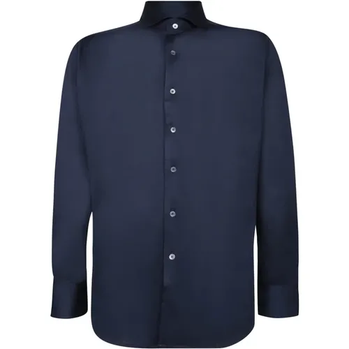 Blaues Langarmhemd Casual Stil , Herren, Größe: 2XL - Canali - Modalova