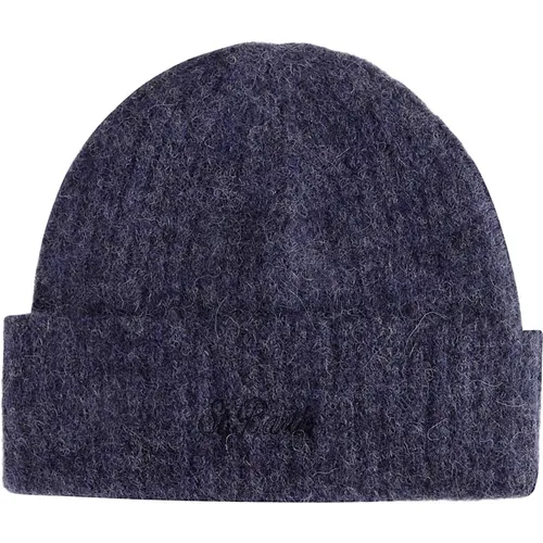 Beanies, male, , Size: ONE SIZE Navy Beanie with St. Barth Embroidery - MC2 Saint Barth - Modalova