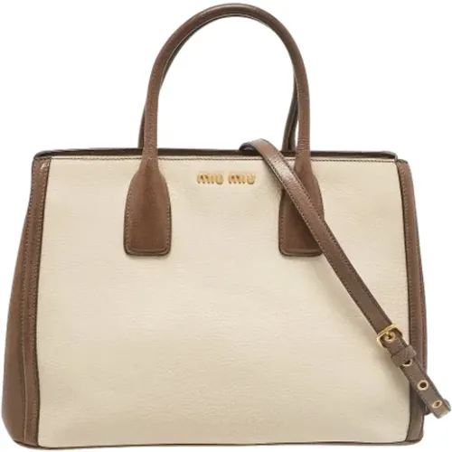 Pre-owned Tote Bags, female, , Size: ONE SIZE Pre-owned Leather totes - Miu Miu Pre-owned - Modalova