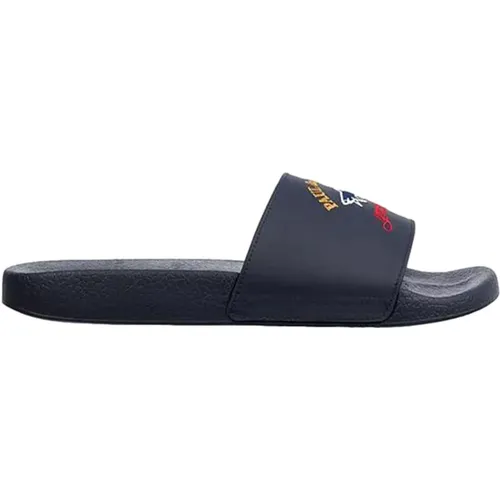 Navy Mens Slippers for Pool and Beach , male, Sizes: 7 UK - PAUL & SHARK - Modalova