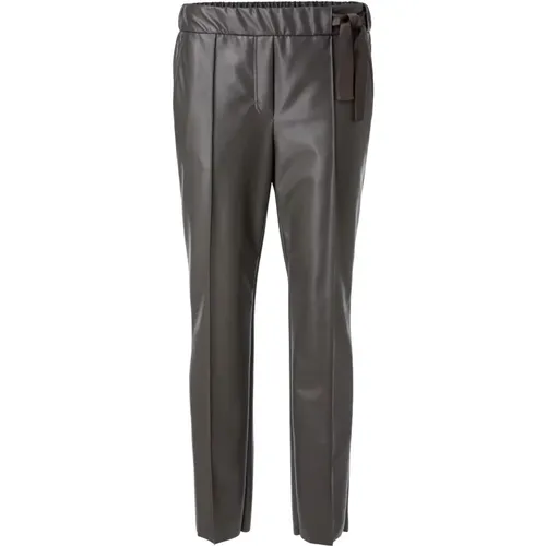 Leather Straight Leg Pants , female, Sizes: M - Marc Cain - Modalova