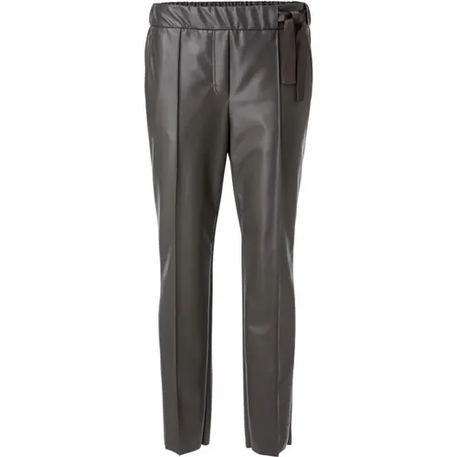 Leather Straight Leg Pants , female, Sizes: M, XL - Marc Cain - Modalova