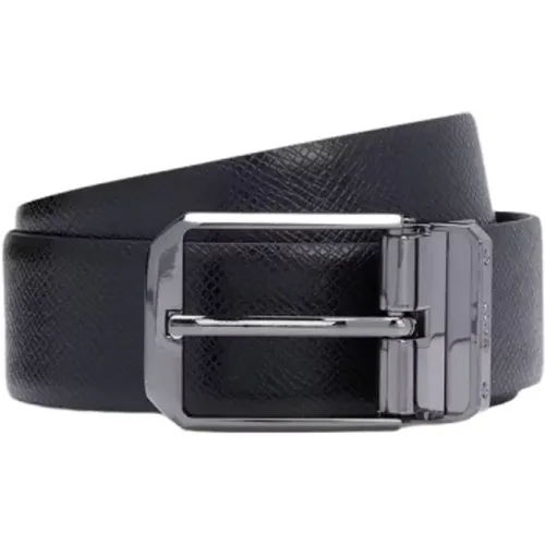 Belts, unisex, , Size: ONE SIZE Reversible Leather Belt with Logo Buckles - Hugo Boss - Modalova