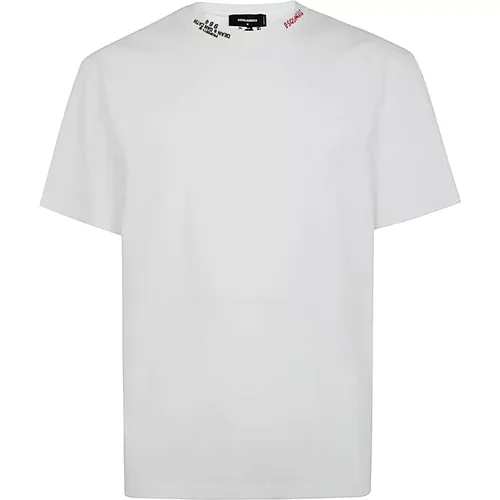 Weiße Baumwoll-T-Shirt , Herren, Größe: L - Dsquared2 - Modalova