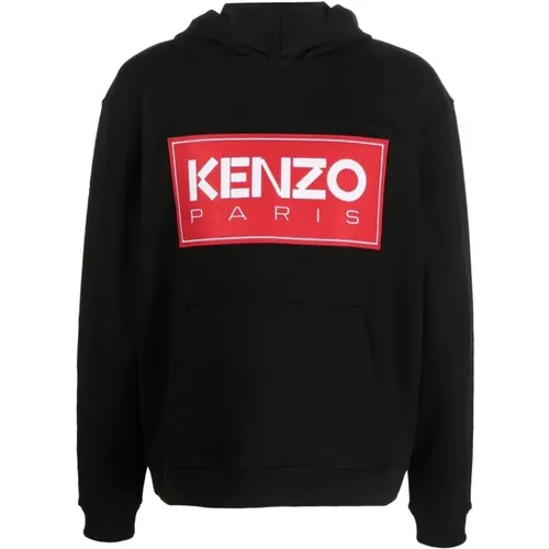 Hoodies, male, , Size: S Hooded Sweater with Patch - Kenzo - Modalova