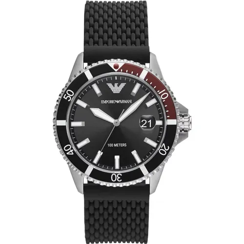 Watches, male, , Size: ONE SIZE Mario Silicone Watch Ar11341 - Emporio Armani - Modalova