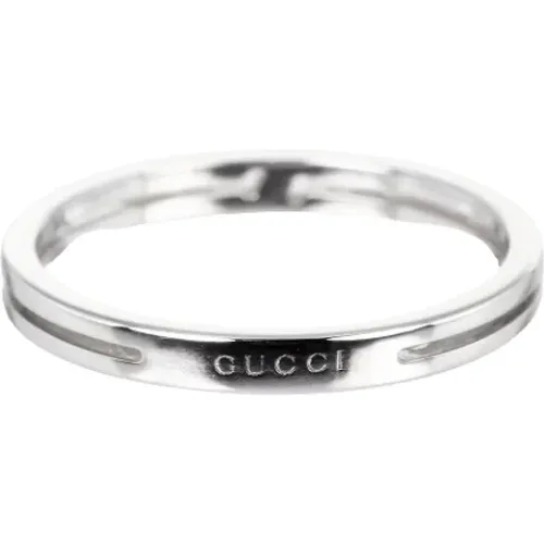 Pre-owned Jewellery, female, , Size: ONE SIZE Pre-owned White Gold rings - Gucci Vintage - Modalova