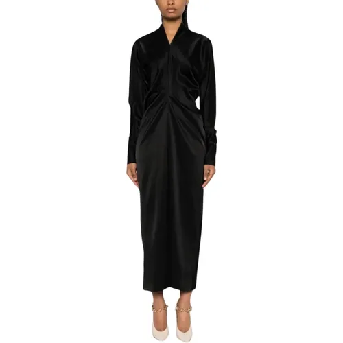 Draped Midi Dress , female, Sizes: S - Lanvin - Modalova