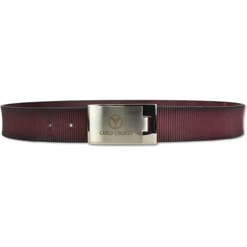 Sporty Belt with Grooved Embossing , male, Sizes: 95 CM, 100 CM, 105 CM, 90 CM, 110 CM - carlo colucci - Modalova