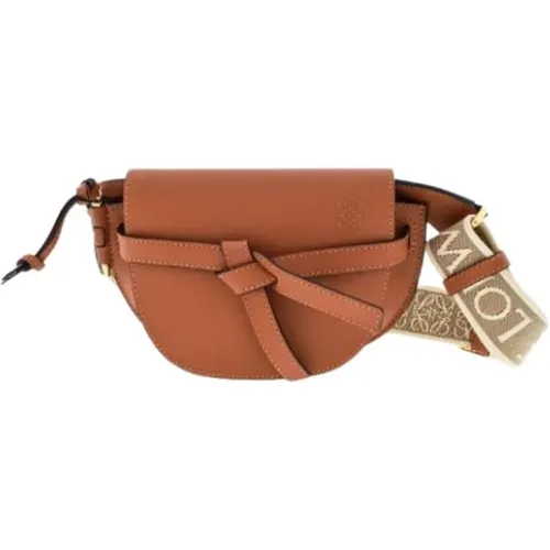 Mini Gate Dual Jacquard and Leather Bag , female, Sizes: ONE SIZE - Loewe - Modalova