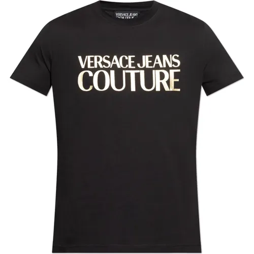 T-Shirts, male, , Size: M T-shirt with printed logo - Versace Jeans Couture - Modalova