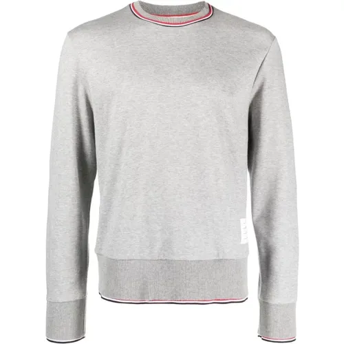 Cotton Pullover with Striped Detail , male, Sizes: L - Thom Browne - Modalova