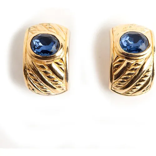 Pre-owned Jewellery, female, , Size: ONE SIZE Pre-owned Lapis Lazuli earrings - Dior Vintage - Modalova