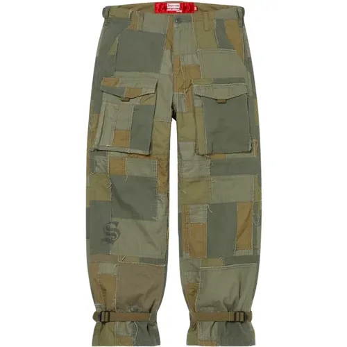 Limitierte Auflage Patchwork Cargo Pant Olive - Comme des Garçons - Modalova