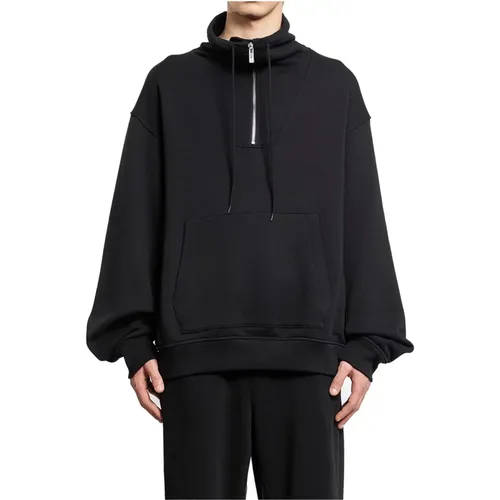 Sweatshirts, male, , Size: L Funnel Neck Zip Hoodie - Helmut Lang - Modalova