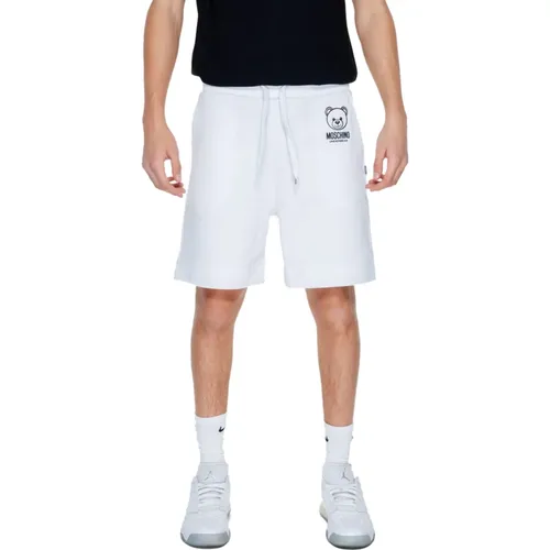 Weiße sportliche Shorts mit Logo , Herren, Größe: L - Love Moschino - Modalova