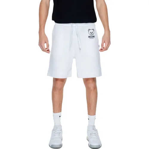 Weiße sportliche Shorts mit Logo , Herren, Größe: S - Love Moschino - Modalova