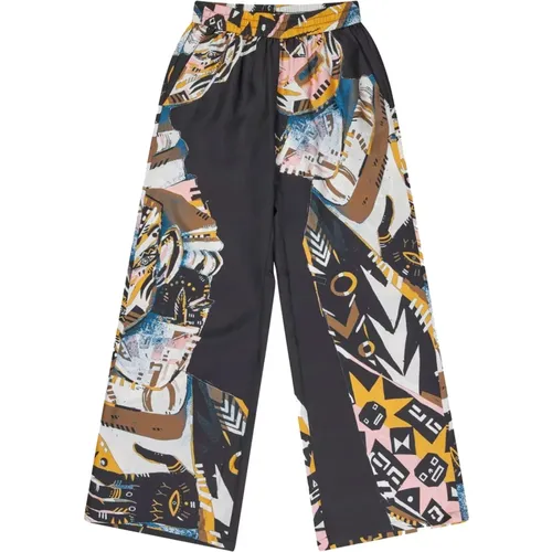 Elegant Silk Wide Leg Pants , female, Sizes: XL, M, 3XL, L, XS, 2XL, S - Munthe - Modalova