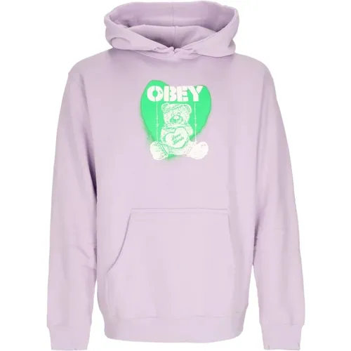 Hoodies, female, , Size: L Basic Hooded Fleece Lavender Womens Hoodie - Obey - Modalova