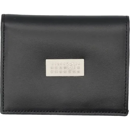 Wallets & Cardholders, male, , Size: ONE SIZE Leather Bifold Wallet - MM6 Maison Margiela - Modalova