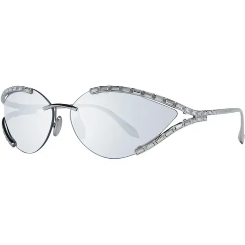 Sunglasses, female, , Size: ONE SIZE Grey Mirrored Cat Eye Sunglasses - Swarovski - Modalova