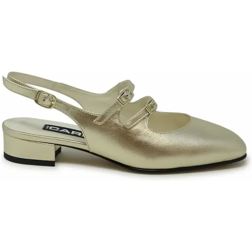 Ballerinas, female, , Size: 6 1/2 US Gold Leather Ballet Flats Ss24 - Carel - Modalova