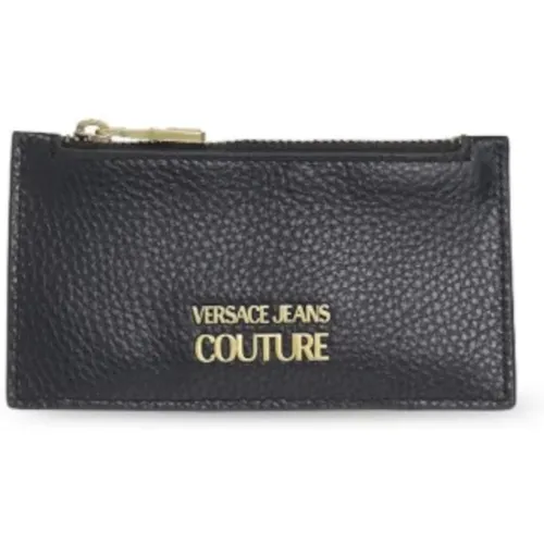 Herrenbrieftasche mit Metall-Logo und Reißverschluss , Herren, Größe: ONE Size - Versace Jeans Couture - Modalova