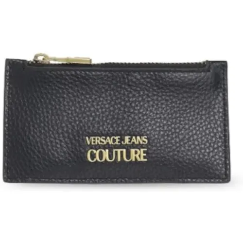 Wallets & Cardholders, male, , Size: ONE SIZE Metal Logo Men`s Wallet with Zipper Closure - Versace Jeans Couture - Modalova