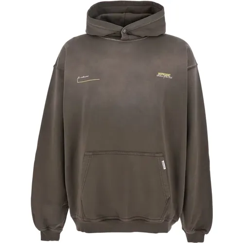 Hoodies, male, , Size: S Club Olive Hoodie with Logo - Represent - Modalova