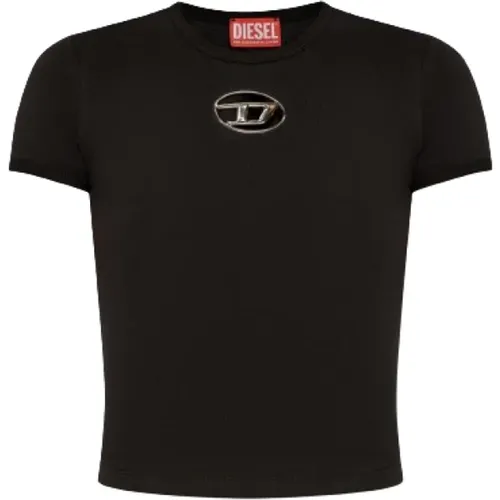 Lässiges T-Shirt , Damen, Größe: M - Diesel - Modalova