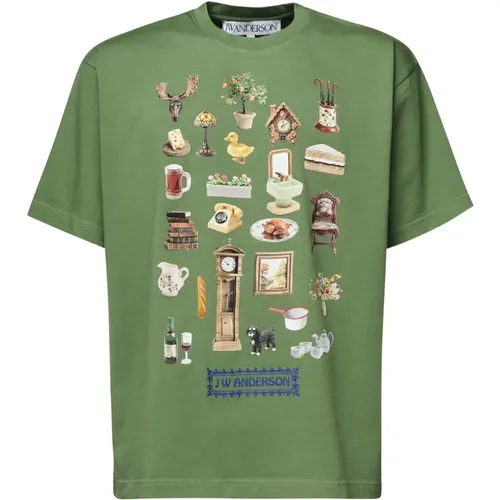 T-Shirts, male, , Size: L Diorama Print T-shirt - JW Anderson - Modalova