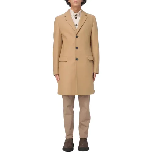 Single-Breasted Coats, male, , Size: 3XL Wool Overcoat - HUGO - Modalova