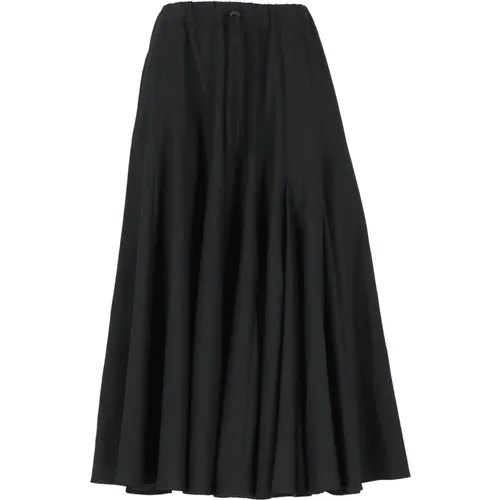 Wool Skirt with Side Slit Pockets , female, Sizes: M - Yohji Yamamoto - Modalova
