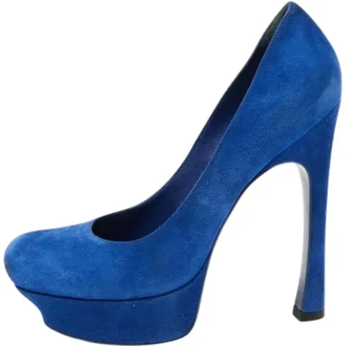 Pre-owned Pumps, female, , Size: 9 US Pre-owned Suede heels - Yves Saint Laurent Vintage - Modalova