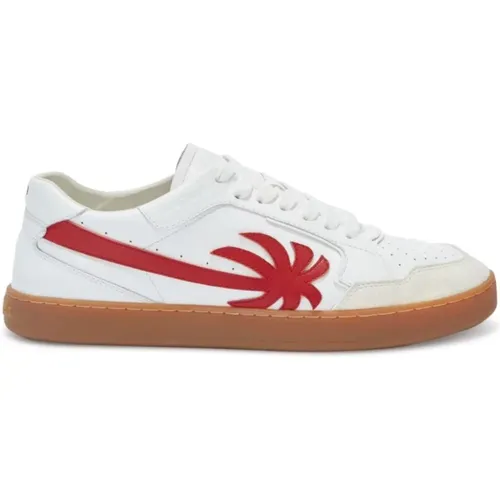 Leather Sneakers with Palm Tree Motif , male, Sizes: 6 UK, 7 UK, 8 UK - Palm Angels - Modalova