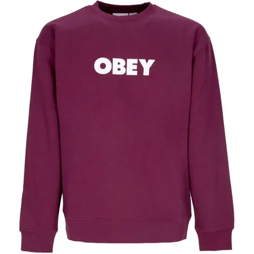 Sweatshirts, male, , Size: XL Premium Crew Neck Fleece Sweatshirt - Obey - Modalova