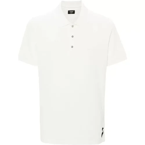 Geprägtes Piquet Poloshirt , Herren, Größe: XL - Fendi - Modalova