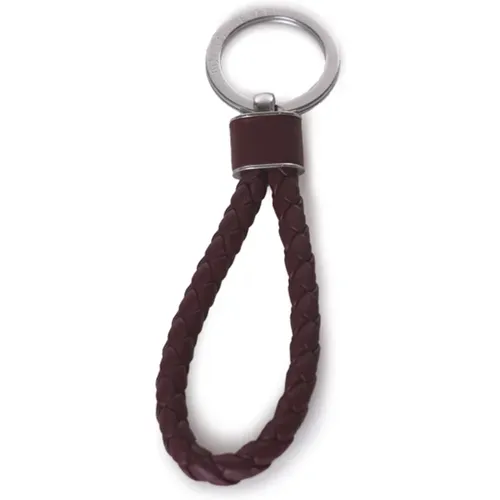Intreccio Leather Key Ring , male, Sizes: ONE SIZE - Bottega Veneta - Modalova