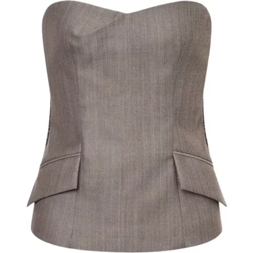 Tweed Bustier Top mit Twist-Detailing , Damen, Größe: M - alberta ferretti - Modalova