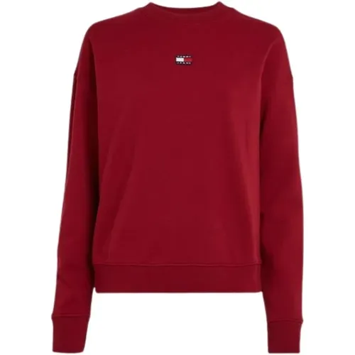 Bestickter Logo Rouge Sweatshirt , Damen, Größe: M - Tommy Hilfiger - Modalova