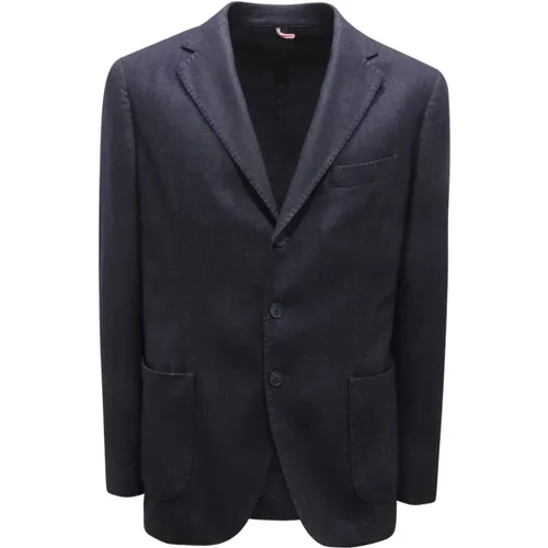 Blazers, male, , Size: L Wool Blend Jacket Elegant Style - Santaniello - Modalova