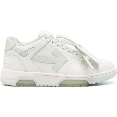 Off , Flat Lace-Up Sneakers Mint Green , female, Sizes: 3 UK, 5 UK, 6 UK, 7 UK - Off White - Modalova