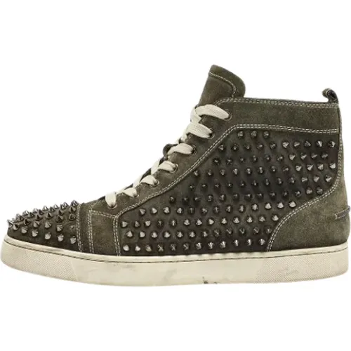 Pre-owned Sneakers, male, , Size: 11 US Pre-owned Suede sneakers - Christian Louboutin Pre-owned - Modalova