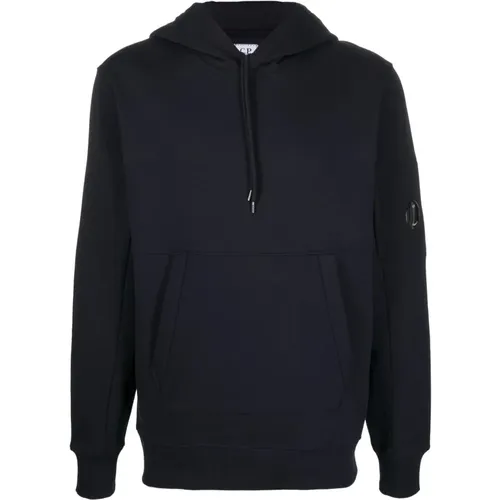 Navy Diagonal Raised Fleece Hoodie , male, Sizes: XL, M, S, L - C.P. Company - Modalova