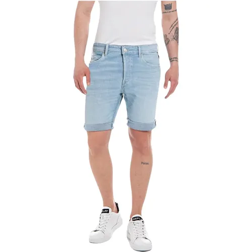 Denim Shorts, male, , Size: W32 Shorts - Replay - Modalova