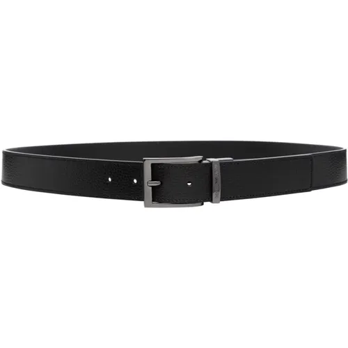 Adjustable Buckle Belt Plain Pattern , male, Sizes: ONE SIZE - Emporio Armani - Modalova