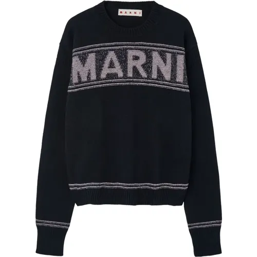 Logo Front Jersey Pullover , Herren, Größe: L - Marni - Modalova