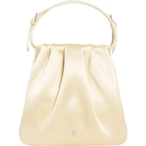 Crystal Satin Top Handle Bag , female, Sizes: ONE SIZE - Amina Muaddi - Modalova